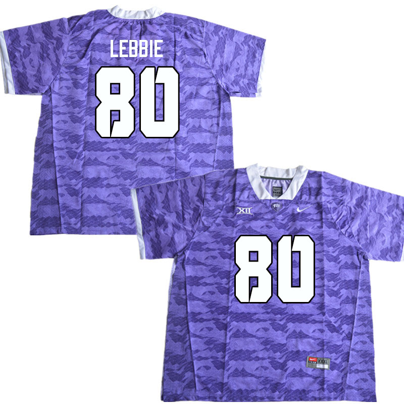 Men #80 Christopher Lebbie TCU Horned Frogs College Football Jerseys Sale-Purple Limited